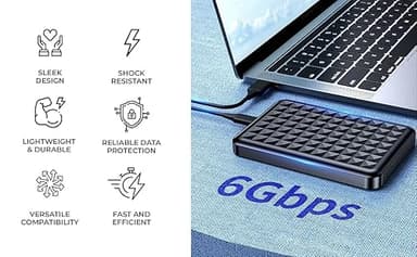 ModusTech 1TB Portable External Hard Drive USB 3.0/Type-C – Slim High-Speed HDD for Backup, Storage, Gaming – Compatible with PC, Mac, Laptop, PS4, PS5, Xbox, Windows, MacBook, Smart TV (1TB) - Image 3