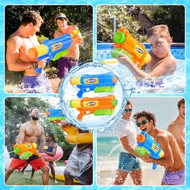 Super Water Gun for Kids Adults: 2 Pack - 1200CC Water Toy Gun Super Water Squirt Blaster Soaker Long Range High Capacity Swimming Pool Beach Outdoor Summer Fun Party Games, Gifts for Boys and Girls - Image 8