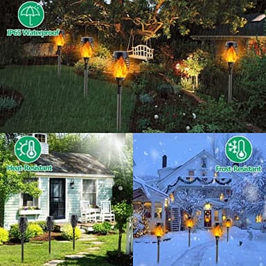 Albelt 12 Pack Solar Lights Outdoor, Solar Torch Lights with Flickering Flame for Garden Decor, Super Bright Waterproof Solar Garden Lights, Flame Torch for Outside Landscape Yard Party Decorations - Image 5