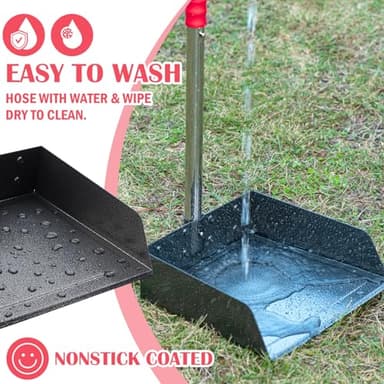 FUSBUNTY Dog Pooper Scooper Set, Pooper Scooper for Dog, Heavy Duty Stainless Steel Rake with Extra Large Tray & Spade No Bending Clean Up for Pet Waste Removal, for Grass, Dirt Or Gravel. - Image 4