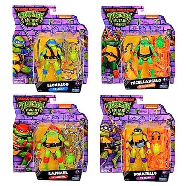 Teenage Mutant Ninja Turtles: Mutant Mayhem Basic Figure Turtle 4-Pack Bundle by Playmates Toys - Image 3