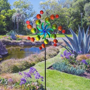 COOZZYHOUR 39" Metal Wind Spinners, Wind Sculptures Garden Stake,Outdoor Windmill for Yard and Garden Lawn Patio Decor - Image 7