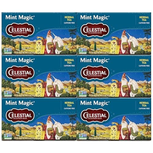 Celestial Seasonings Herbal Tea, Mint Magic,Caffeine Free, 20 tea bags (Pack of 6) - Image 1