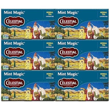 Celestial Seasonings Herbal Tea, Mint Magic,Caffeine Free, 20 tea bags (Pack of 6) - Image 1