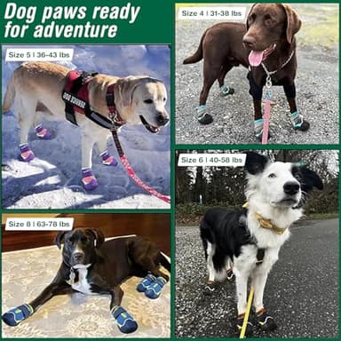 AOKOWN Dog Shoes for Large Dogs, Anti-Slip Dog Boots for Winter Snow, Hot Pavement, Dog Booties & Paw Protectors for Hardwood Floors Size 8 - Image 3