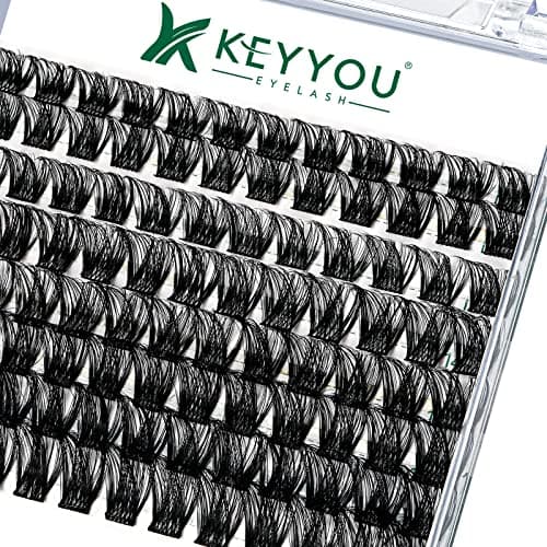 Lash Clusters,96 Pcs Cluster Lashes D Curl 10-18MIX DIY Lash Extensions Eyelash Clusters,KEYYOU Volume Wispy Individual Lashes Soft&Comfortable Easy DIY at Home(Y01,D-10-18MIX) - Image 1