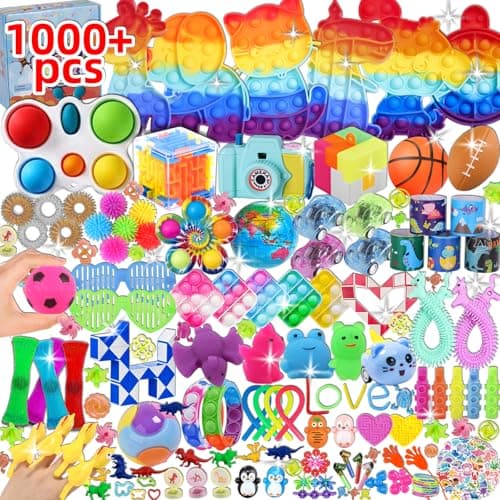 BILLFULL 1000 Pcs Party Favors for Kids, Fidget Toys Bulk, Birthday Gift Toys, Fidgets Stocking Stuffers, Treasure Box Party, Goodie Bag Carnival Prizes, Pinata Filler Stuffers Classroom - Image 1