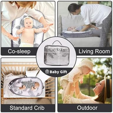 JOCUTE Baby Lounger - Baby Lounger for Newborn 0-24 Months, Ultra Newborn Babies Essentials Gifts, Baby Snuggle Nest Me Baby Lounger, Lightweight Infant Baby Lounger Cover (Grey Leaves) - Image 7
