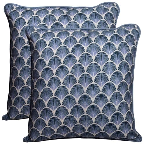 Ridhi Sky Shell Print Print Cotton Throw Pillow Covers for Decorative Couch Pillows for Living Room, Chic Boho Cute Outdoor Thanksgiving Pillows Covers Gifts 18x18 Inches - Image 1