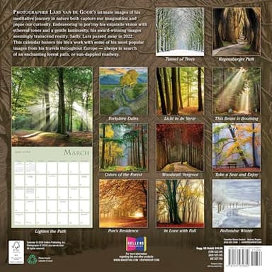 Enchanted Pathways 2025 Wall Calendar — The Photography of Lars van de Goor, 12" x 12" - Image 2