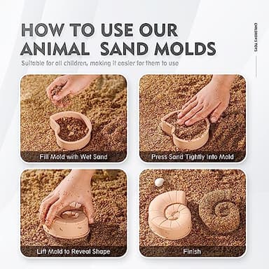 MarcZero 11Pcs Silicone Beach Toys,Modern Baby Beach Toys,Travel Friendly Beach Set,Silicone Bucket, Shovel, 8 Sand Molds, Beach Bag,Silicone Sand Toys for Toddlers, Kids (Pink) - Image 9