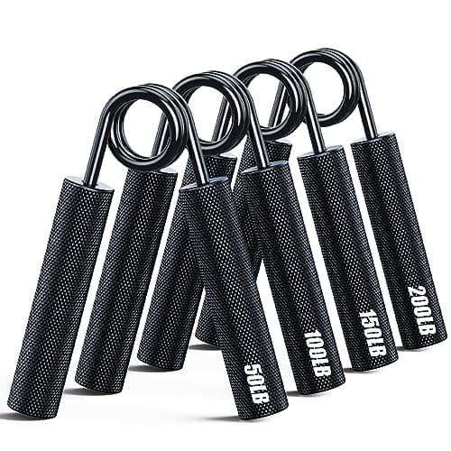 ZEAGUS Grip Strength Trainer 4 Pack,50LB-200LB Metal Hand Grip Strengthener,Non-Slip Heavy-Duty Forearm Exerciser,Hand Gripper for Muscle Building and Hand Rehabilitation Exercising - Image 1