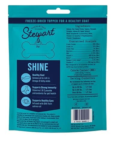 Stewart Freeze Dried Dog Food Topper, Shine, Salmon and Sweet Potato Recipe, 8 Ounce Pouch, Omega-3 for a Healthy Coat - Image 2