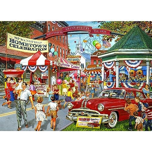 RoseArt - Back to The Past - Hometown Celebration - 750 Piece Jigsaw Puzzle for Adults - Image 1