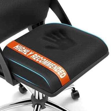 TranquilRelax Large Seat Cushion, Memory Foam Cushion for Long Sitting Hours on Office Chair, Home & Car, Non-Slip Chair Pad for Back, Sciatica, Hip, Coccyx Pain Relief & Post-Surgery Recovery (Black) - Image 1