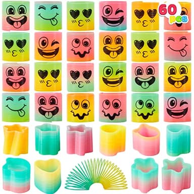 JOYIN 30 Pcs Spring Rainbow Party Favor, Mini Plastic Coil Spring Toy, Fidget Stress Coil Mini Springs Bulk Toys for Carnival Prize Birthday, Halloween Goodie Bag Stuffers - Image 8