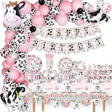 31 Pcs Holy Cow I'm 1/2 Birthday Cupcake Topper Pink Moo Moo Half Way To 1st Cake Cupcake Topper for Farm Animals Cow Theme Baby Shower Girls Half Birthday Party Cake Decorations Supplies - Image 4