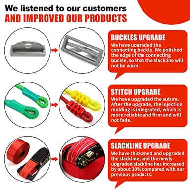 Ninja Warrior Obstacle Course for Kids-Playground Fitness Equipment Ninja Slackline with Multiple Accessories for Kids,Contain Swings,Rope ladders,Rings,Ninja Couse for Kids Outside (2x56ft) - Image 3