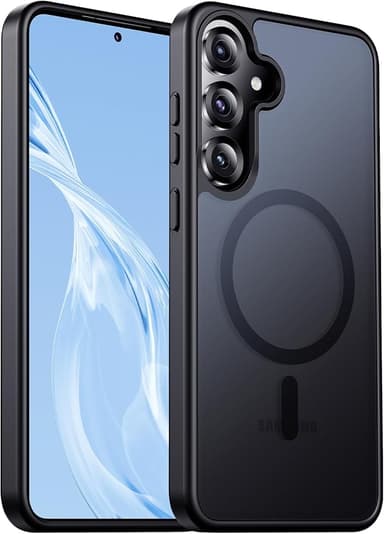 Designed for Magnetic Samsung Galaxy S25 Plus Case,[Compatible with MagSafe] [Military Grade Drop Protection] Slim Translucent Matte Shockproof with Anti-Fingerprint Phone Case-Black - Image 1