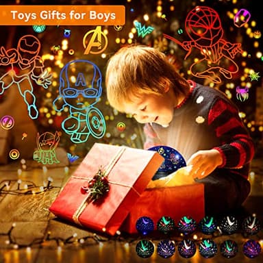 MOKOQI Kid Light Projector Superhero Toys for Boys 5-7 Avengers Night Light Projector with Timer for Kids Room, 360 Degree Rotation Toddler Nightlights with Spiderman Figurine Star Lamps - Image 2