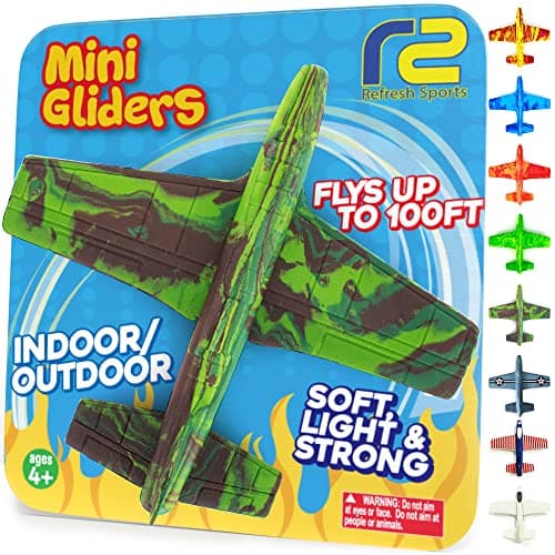 Stocking Stuffer Gifts For Boys&Girls: Foam Airplane Toy Glider Plane Styrofoam Airplanes for Kids. Launcher Air Planes Outdoor Army Toys. Military Gliders Game & Stocking Stuffers for All Ages - Image 1