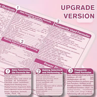 iCasso Excel Cheat Sheet Desk Pad,Excel Mouse Pad Shortcuts,Excel Shortcuts Cheat Sheet Keyboard Mat, Extended Large XXL Non-Slip Mousepad with Stitched Edges for Computer(Pink Excel Shortcuts) - Image 5