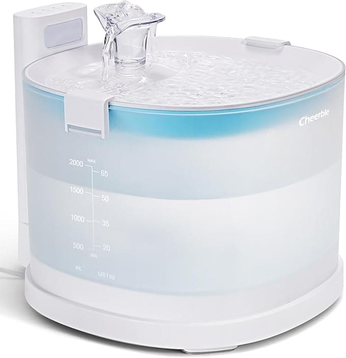 Cheerble Pumpless Cat Water Fountain, 2L/67oz E1 Automatic Cat Water Dispenser for Cats & Dogs MagDrive™ Technology Dual Mode Dispensing, No Cleaning Hassle, No Electrical Leakage, BPA-Free - Image 1