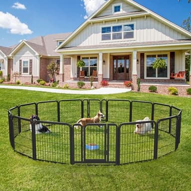 Yaheetech Dog Playpen Outdoor 24 inch 12 Panels Indoor Dog Fence Metal Dog Pen Heavy Duty Pet Puppy Exercise Pen for RV Camping Garden Yard - Image 2