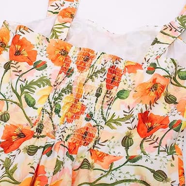 1950s Vintage Yellow Floral Dress 2024 Summer Sleeveless Flowy Swing Aline Midi Dress Floral S - Image 5