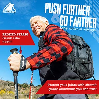 TrailBuddy Trekking Poles – Lightweight 7075 Aluminum Hiking Poles for Women, Men & Seniors – Collapsible Walking Sticks for Travel, Trails & Balance - Image 6