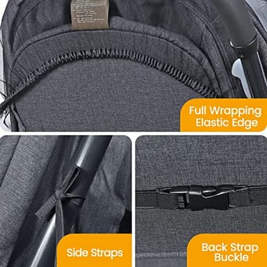 Orzbow Universal Mosquito Net for Stroller, Baby Stroller Bug Net with Two-Way Zippers and Storage Bag, Breathable & Foldable Mosquito Cover for Car Seats, Bassinets, Cradle, Portable Mini Crib, Black - Image 5