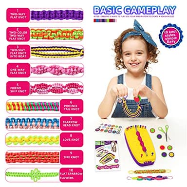 Friendship Bracelet Making Kit Toys, Ages 7 8 9 10 11 12 Year Old Girls Gifts Ideas, Birthday Present for Teen Girl, Arts and Crafts String Maker Tool, Bracelet DIY, Kids Travel Activity Set - Image 3