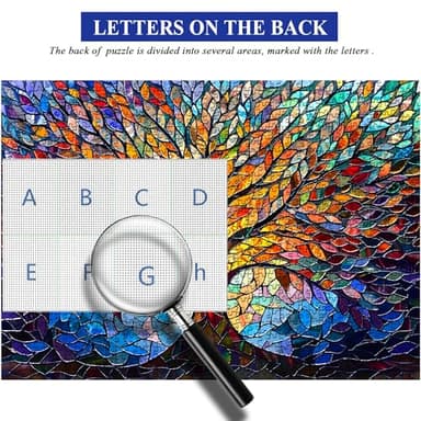 PICKFORU Stained Glass Puzzle Tree of Life Puzzles for Adults 1000 Pieces, Impossible Hard Difficult Challenging Puzzles for Adults, Colorful Mosaic Tree of Life Jigsaw Puzzle 1000 Pieces - Image 6