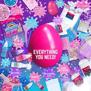 GirlZone Sparkly Unicorn Egg Surprise Slime Kit for Girls, Sensory Toys for Kids, Create Cloud Slime & Magical Unicorn Slime, Ideal Arts and Crafts Easter Gift for Kids Aged 7-12 Years Old - Image 4