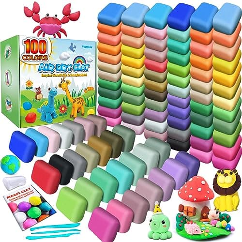 ESSENSON Air Dry Clay 100 Colors, Modeling Clay for Kids, DIY Molding Magic Clay, Gift for Kids - Image 1