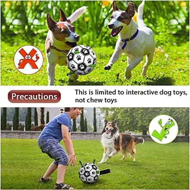 QDAN Dog Toys, Soccer Ball with Straps, World Cup Interactive Toys for Tug of War, Puppy Birthday Gifts, Water Toy, Durable Dog Balls for Medium Large (8 Inch) - Image 6