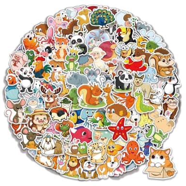300 PCS Water Bottle Stickers for Kids,Waterproof Vinyl Animal Stickers for Kids,Skateboard,Laptop Stickers for Girls Boys Classroom Prizes - Image 1