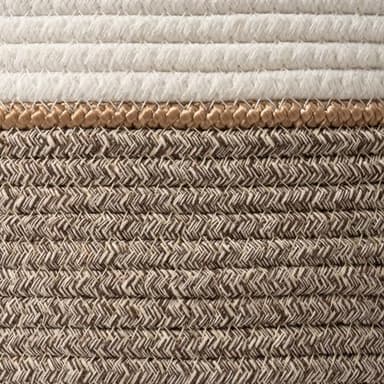 LA JOLIE MUSE Woven Basket Rope Storage Baskets - Large Cotton Organizer, Basket for Baby Blanket, Kids Toy Nursery Laundry Basket Mocha XL - Image 6
