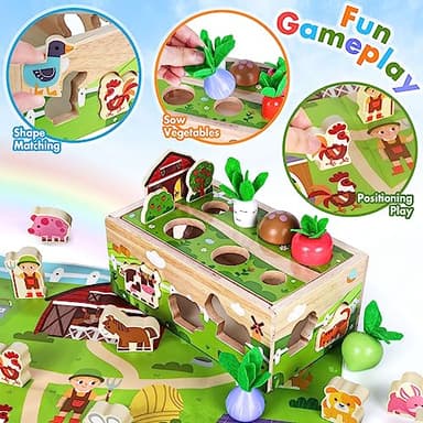 Montessori Wooden Sensory Toddler Toys: Toy for 1 Year Old Boys Girls Birthday Gifts | 1st One First Birthday Gift for 1 Year Old Girl Boy, Educational Learning Toy for 1-2 Year Old Fine Motor Skills - Image 6