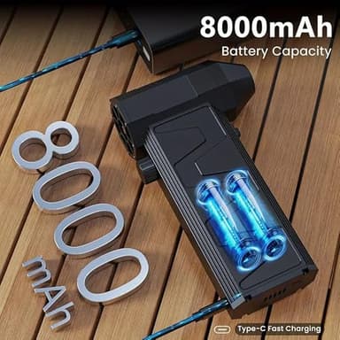 Compressed Air Duster 180000RPM Electric Air Duster Super Power Cordless Air Duster Adjustable Speed Jet Drying Blower, Suitable for Computer Keyboards, Outdoor, Automobiles, Homes - Image 5