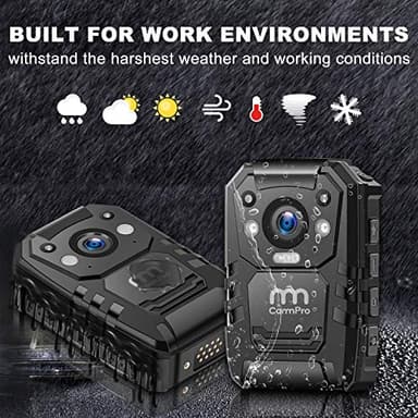 1296P HD Police Body Camera,64G Memory,CammPro I826 Premium Portable Body Camera,Waterproof Body-Worn Camera,Night Vision,GPS for Law Enforcement Recorder,Security Guards,Personal Use1 - Image 3