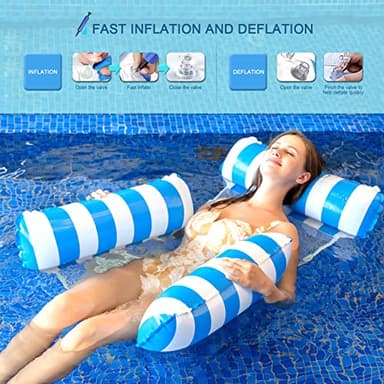 Pool Floats Adult Size Floats for Swimming Pool Chair Floats Water Hammock Inflatable Pool Floats Pool Hammock Floats for Adults Pool Lounge Floating Chair for Pool Beach Ocean Lake 2 Packs (XL) - Image 4