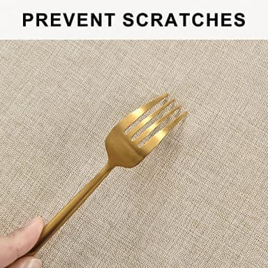 Hiasan Round Linen Tablecloth 90 Inch - Wrinkle and Stain Resistant Washable Polyester Fabric Table Cloth for Dining Room Kitchen Party, Beige - Image 5