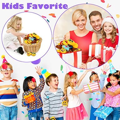 Dreampark 80 Pack Mini Emoticon Keychain Plush, Party Favors for Kids, Valentine's Day Gifts/ Birthday Party Supplies, Emoticon Gifts Toys Easter Basket Stuffers Carnival Prizes for kids 2" Set of 80 - Image 7