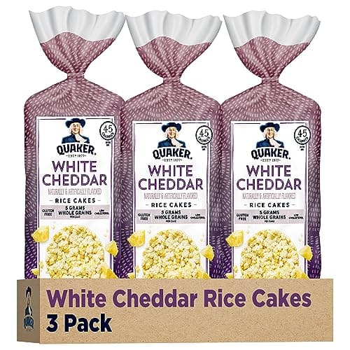 Quaker Large Rice Cakes, White Cheddar, 5.5 Oz, Pack of 3 - Image 1