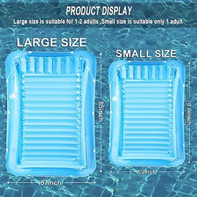 Inflatable Pool Floats Lounger for Adults, Blow Up Tanning Pool Raft Sun Tan Tub with Inflatable Pillow for Family Outdoor, Garden, Backyard Summer Water Party (14+ Year Old) - Image 2