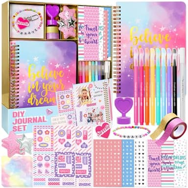 Nollh DIY Journal Kit for Girls/ Teens/ Tween Stationery Scrapbook & Diary Supplies Set Journaling Art Crafts Kit, Ideal Gifts for 8 9 10 11 12 13 14 Year Old Girl - Image 8