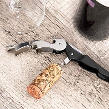 HYZ 2-Pack Wine Opener Waiter Corkscrew, Professional Wine Key for Servers, Bartender, with Foil Cutter, Manual Wine Bottle Opener Double Hinged (Black) - Image 5