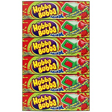 HUBBA BUBBA Bubble Gum Bulk, Chewing Gum Bulk Strawberry Watermelon Flavored, 18 Pack, 5 Pieces, Candy - Image 6