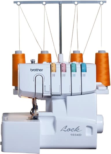 Brother Serger, 1034D, Heavy-Duty Metal Frame Overlock Machine, 1,300 Stitches Per Minute, Removeable Trim Trap, 3 Included Accessory Feet, White - Image 2